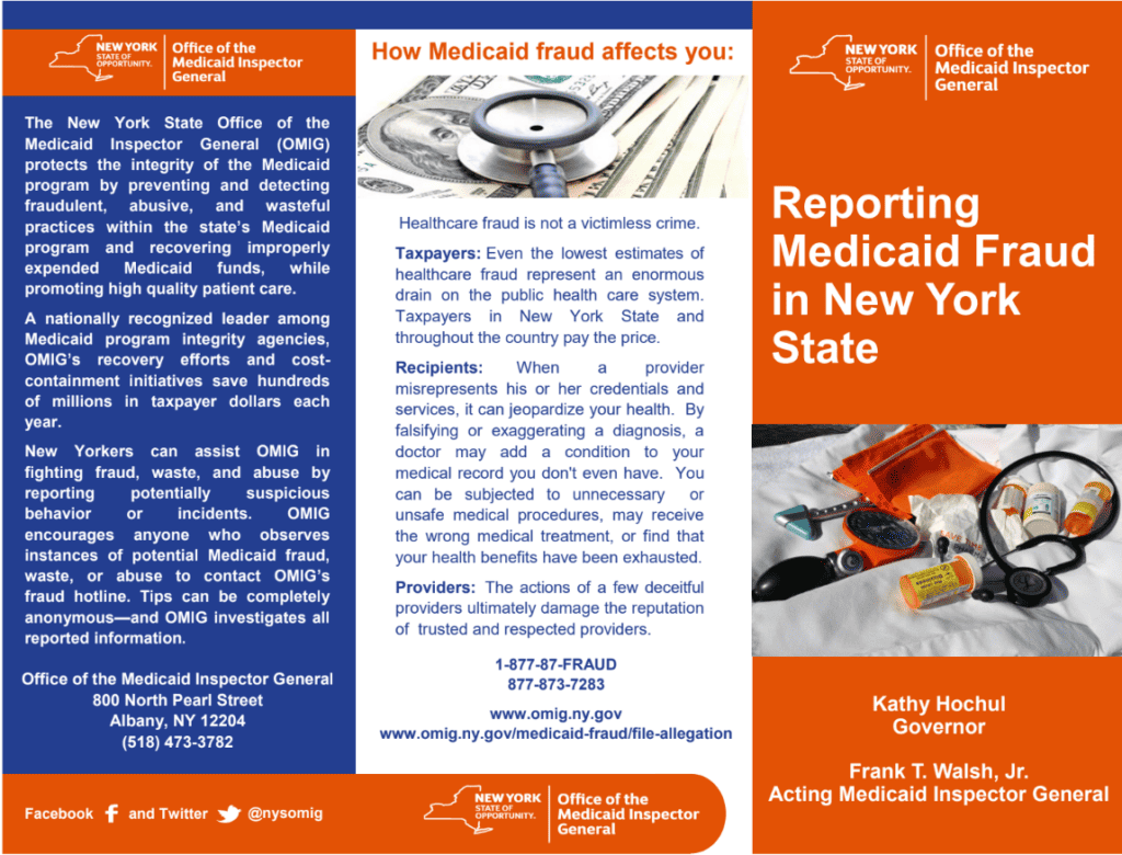 Reporting medicaid fraud in new york state.