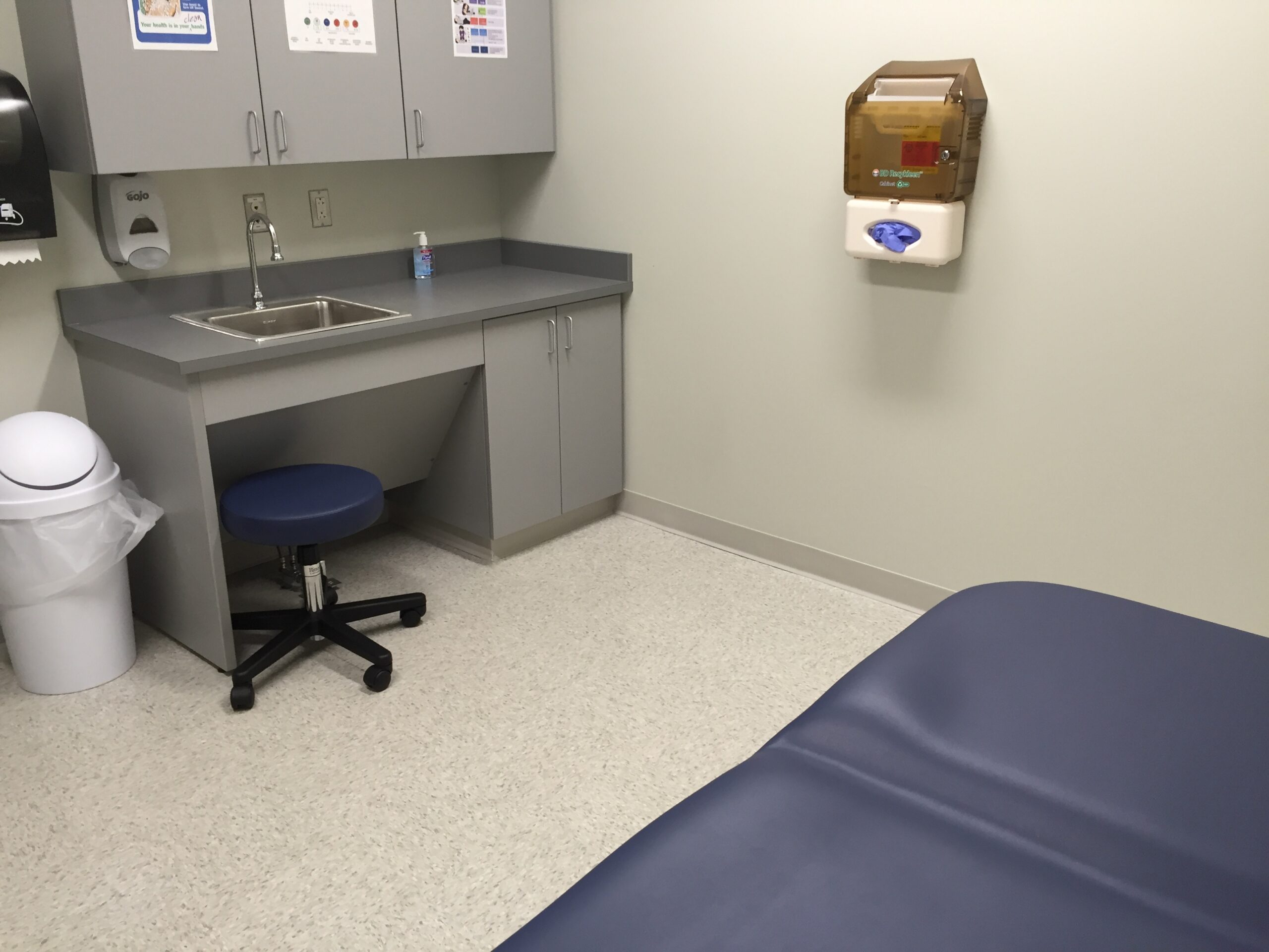 An exam room at the School Based Health Center in Mont Pleasant Middle School